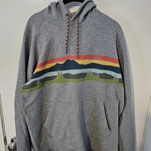 LL Bean Gray Hoodie with Mountain Design